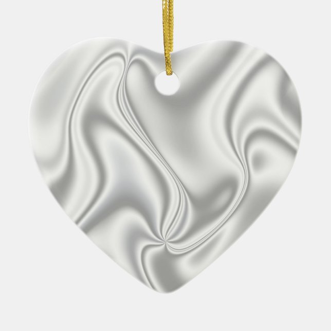 Silver Satin Ceramic Tree Decoration (Front)
