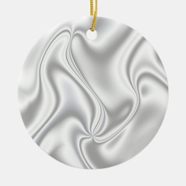 Silver Satin Ceramic Tree Decoration (Front)