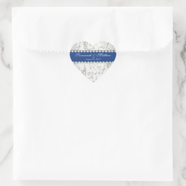 Silver Save the Date Lapis Blue Wedding Seal (Bag)