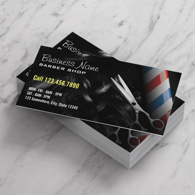 Silver Scissor Professional Barber Shop Business Card (Creator Uploaded)