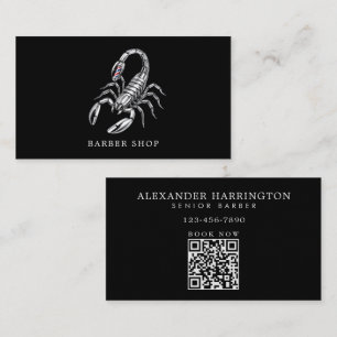 Silver Scorpion Professional Barber Shop Logo  Business Card