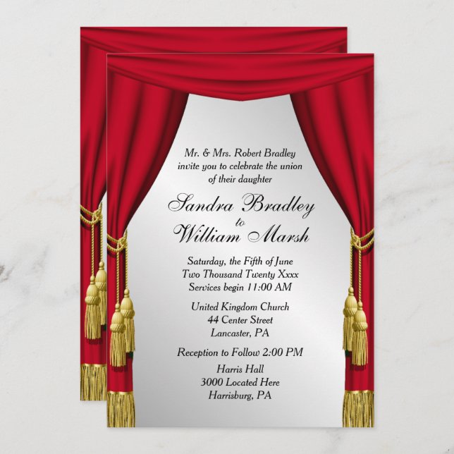 Silver Screen  Wedding Invitation (Front/Back)