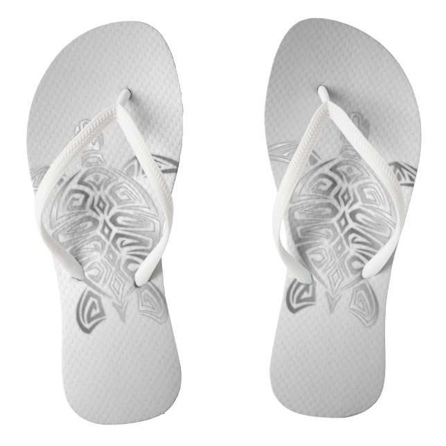 Silver Sea Turtle Animal Summer Jandals (Footbed)