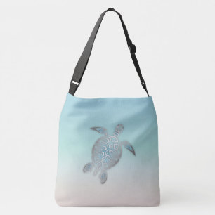Silver Sea Turtle Beach Style Crossbody Bag