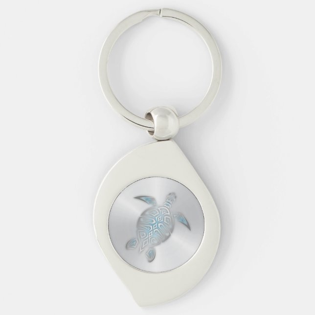 Silver Sea Turtle Key Ring (Front)