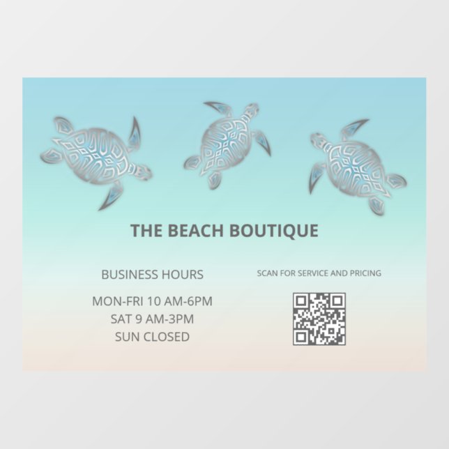 Silver Sea Turtle Turquoise Coastal (Sheet)