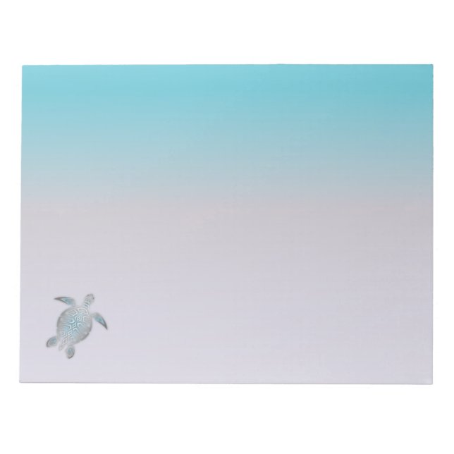 Silver Sea Turtles Beachstyle Minimal Notepad (Front)