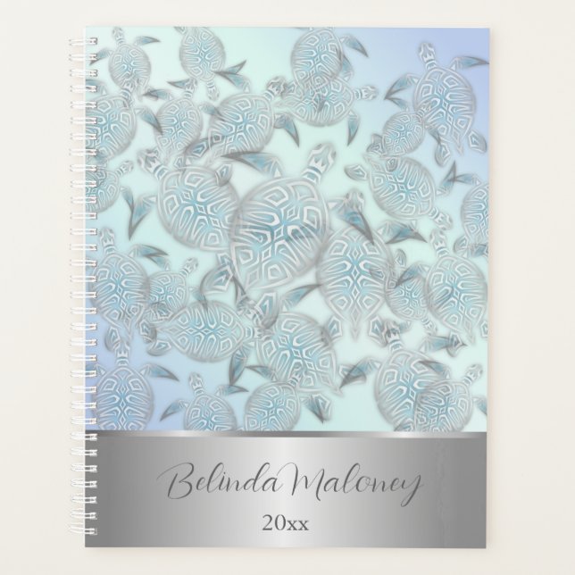Silver Sea Turtles Pattern Planner (Front)