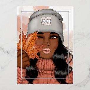 Silver Seasonal Autumn - Fall Christmas Foil Holid