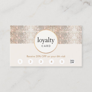 Silver Sequin Hair Salon 6 Punch Loyalty Card