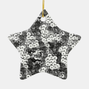 Silver Sequins Ceramic Tree Decoration