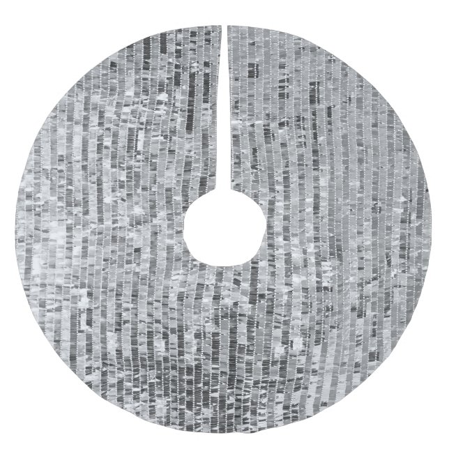 Silver sequins, glamourous seamless background. brushed polyester tree skirt (Front)
