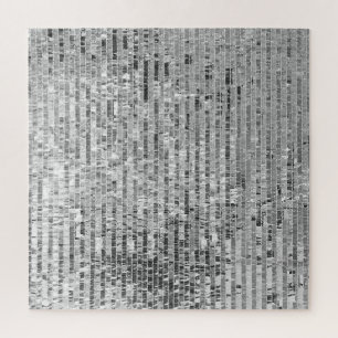 Silver sequins, glamourous seamless background. jigsaw puzzle