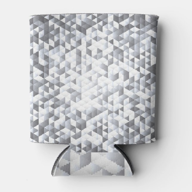 Silver Sequins: Glittering Mosaic Background Can Cooler (Front)