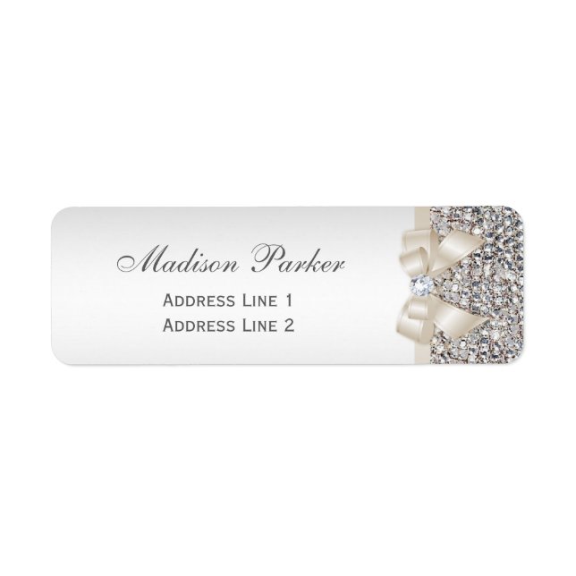 Silver Sequins Light Champagne Bow Wedding (Front)