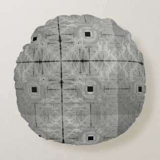 Silver Serenade Round Pillow