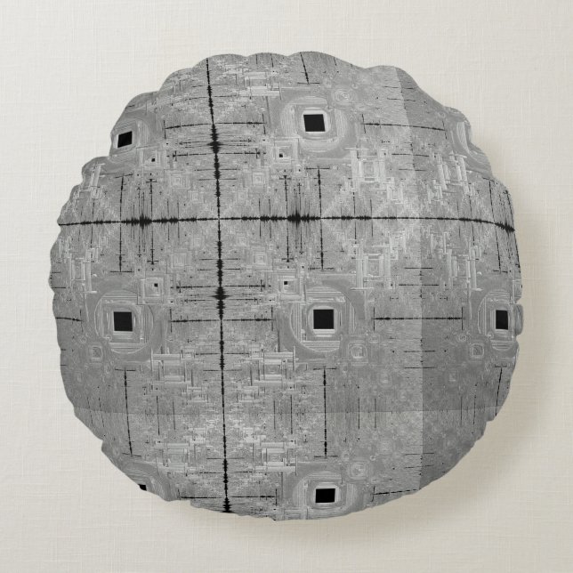 Silver Serenade Round Pillow (Front)