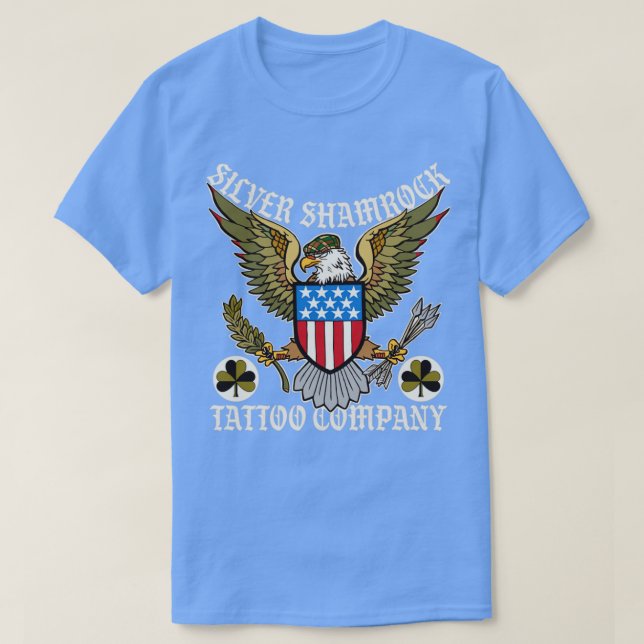 Silver Shamrock Tattoo Company Patriotic Eagle Sho T-Shirt (Design Front)