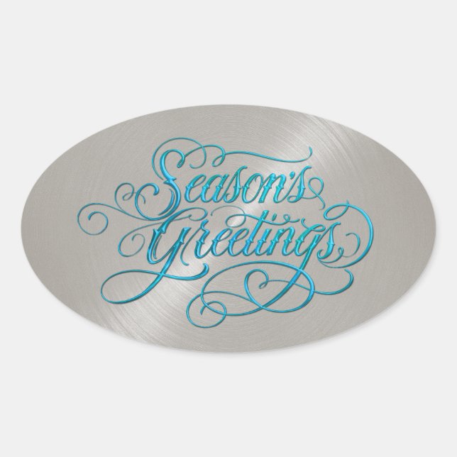 Silver Sheen Season's Greetings Sticker (Front)