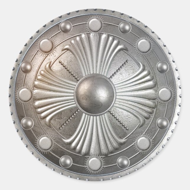 Silver Shield 7 Classic Round Sticker (Front)