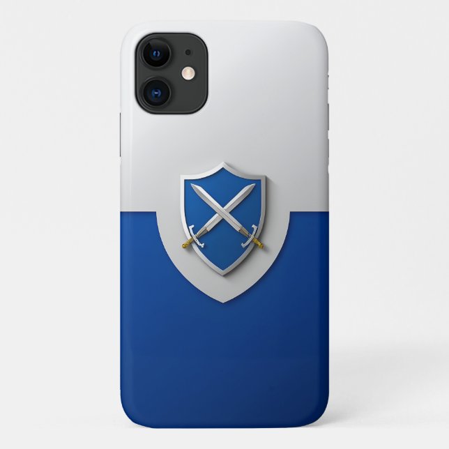 Silver Shield with Crossed Swords Case-Mate iPhone Case (Back)