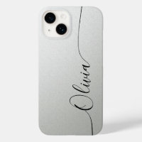 Silver Shimmer Elegant Calligraphy Script Name
