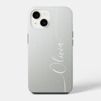 Silver Shimmer Elegant Calligraphy Script Name