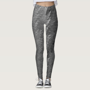 Silver Shimmer Feather Tartan Leggings