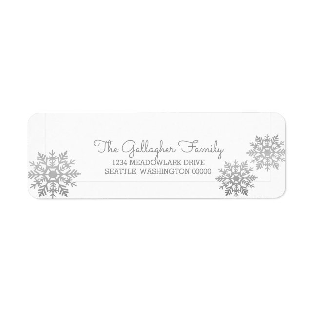 Silver Shimmering Chic Snowflake Holiday (Front)