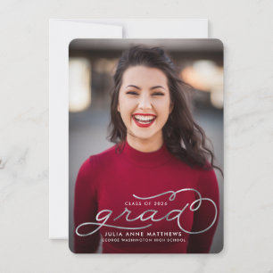 Silver Shine Photo Graduation Announcement