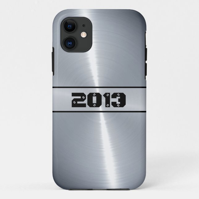 Silver Shiny Stainless Steel Metal 10 Case-Mate iPhone Case (Back)