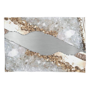 Silver Shiny Stone Glitter Pillowcase