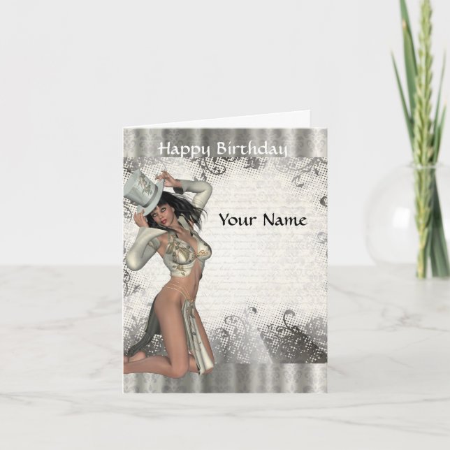 Silver showgirl birthday card (Front)