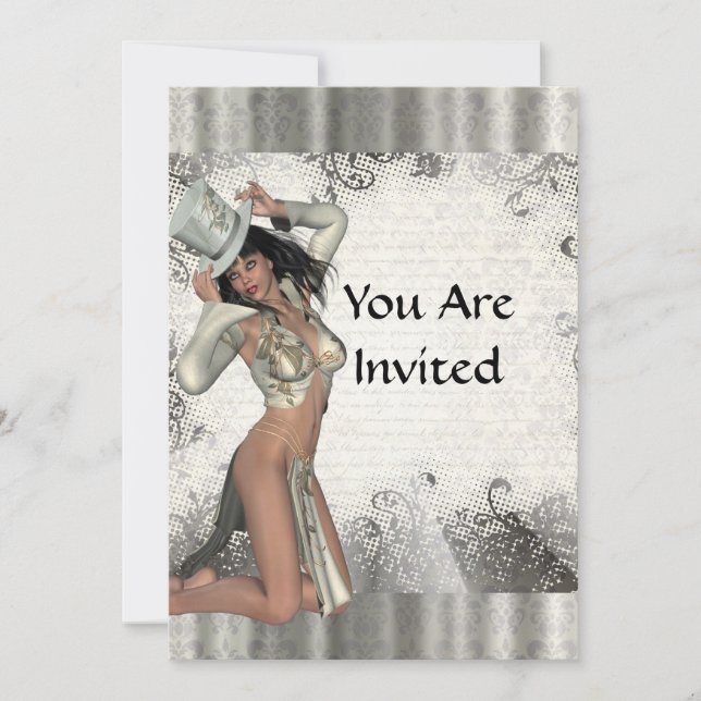 Silver showgirl invitation (Front)