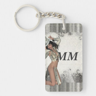 Silver showgirl key ring
