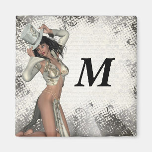 Silver showgirl magnet