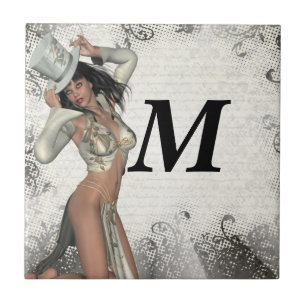 Silver showgirl tile