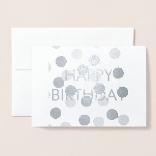 SILVER SIMPLE MINIMAL TEXT happy birth day CARD