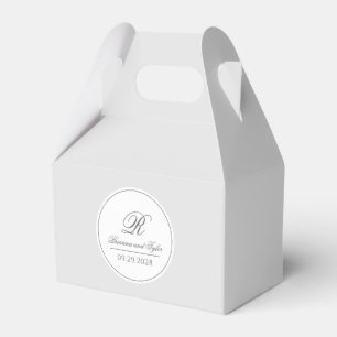 Silver Simply Elegant Classic Wedding Monogram Favour Box