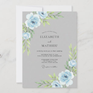 Silver Sky Foliage Eucalyptus Wedding Invitation