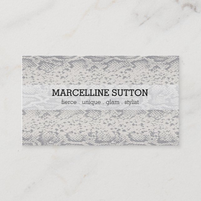 Silver Snake Skin Business Card (Front)