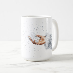 Silver Snow Hand Christmas Coffee Mug