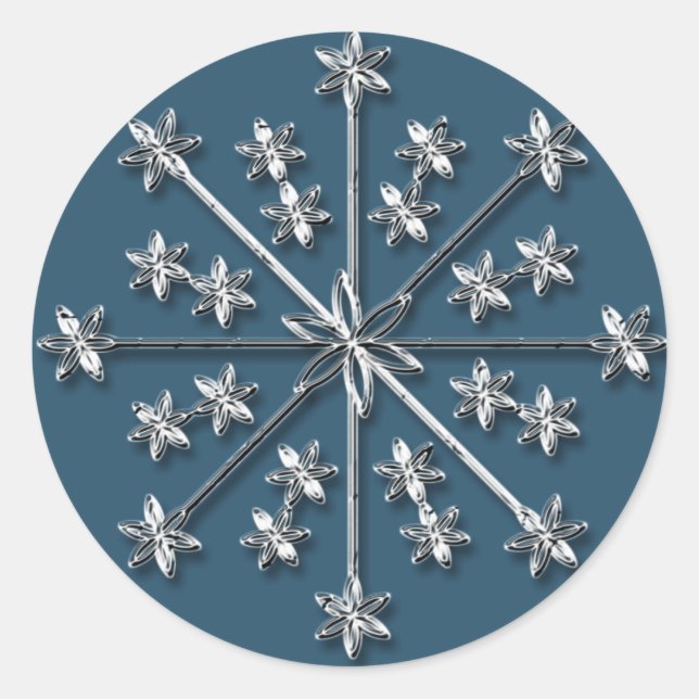 Silver Snowflake 4 - Holiday  stickers (Front)