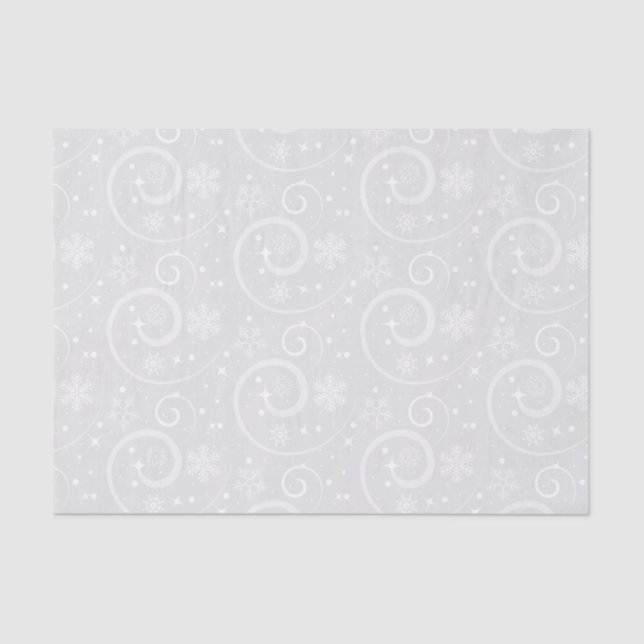Silver snowflake background tissue paper (Front)