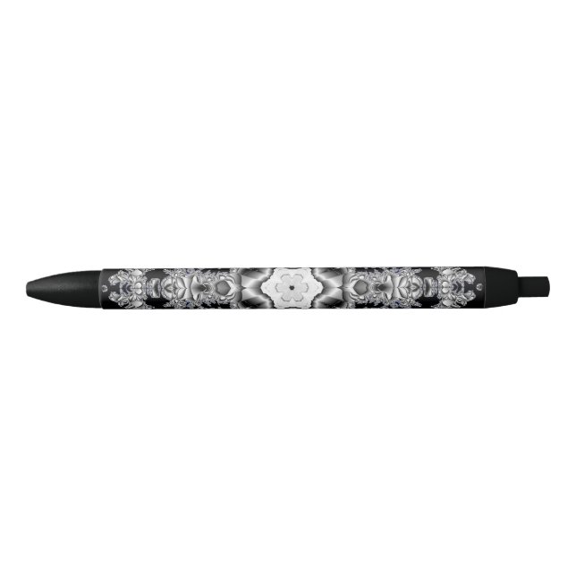 Silver Snowflake Black Ink Pen (Front)