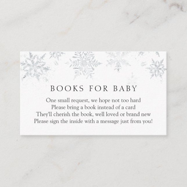 Silver Snowflake Books for Baby insert card (Front)