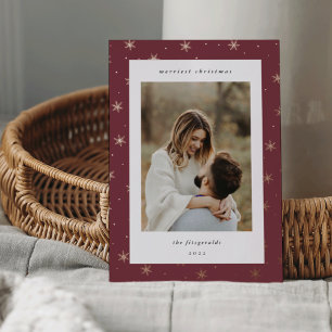 Silver Snowflake Border Christmas Photo