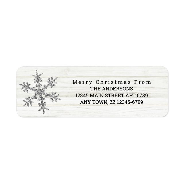 Silver Snowflake Chic Rustic Wood Holiday (Front)