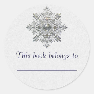 Silver Snowflake Classic Round Sticker