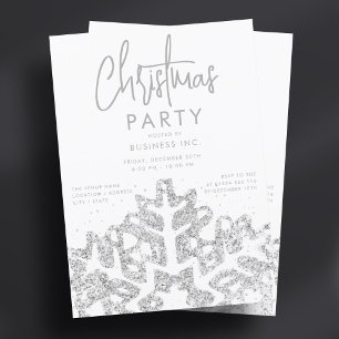 Silver Snowflake Corporate Christmas Party Invitation